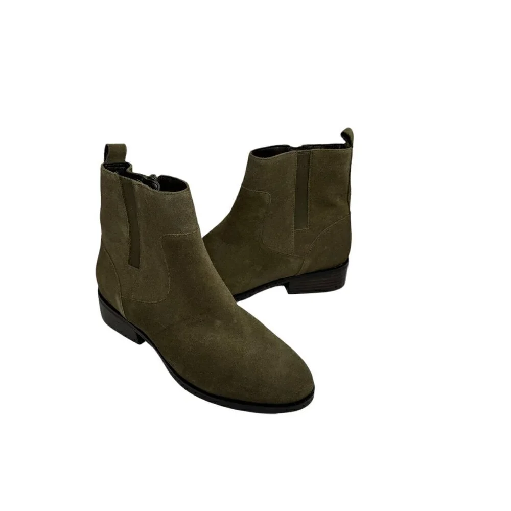 COLE HAAN Women’s Leighton Chelsea Bootie Size 7 Olive Green Waterproof Modern 8